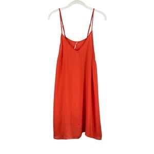 Free People Orange Mini Slip Dress Size XS Boho Minimalist
